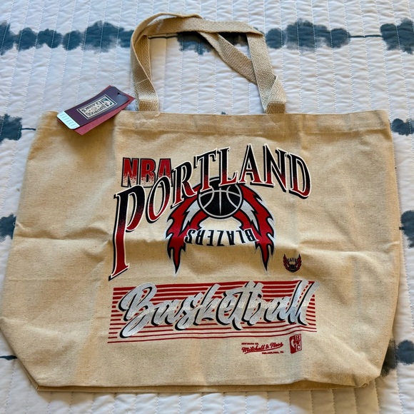NWT Mitchell & Ness Portland Trail Blazers Hardwood Classics Tote Bag - Picture 1 of 8